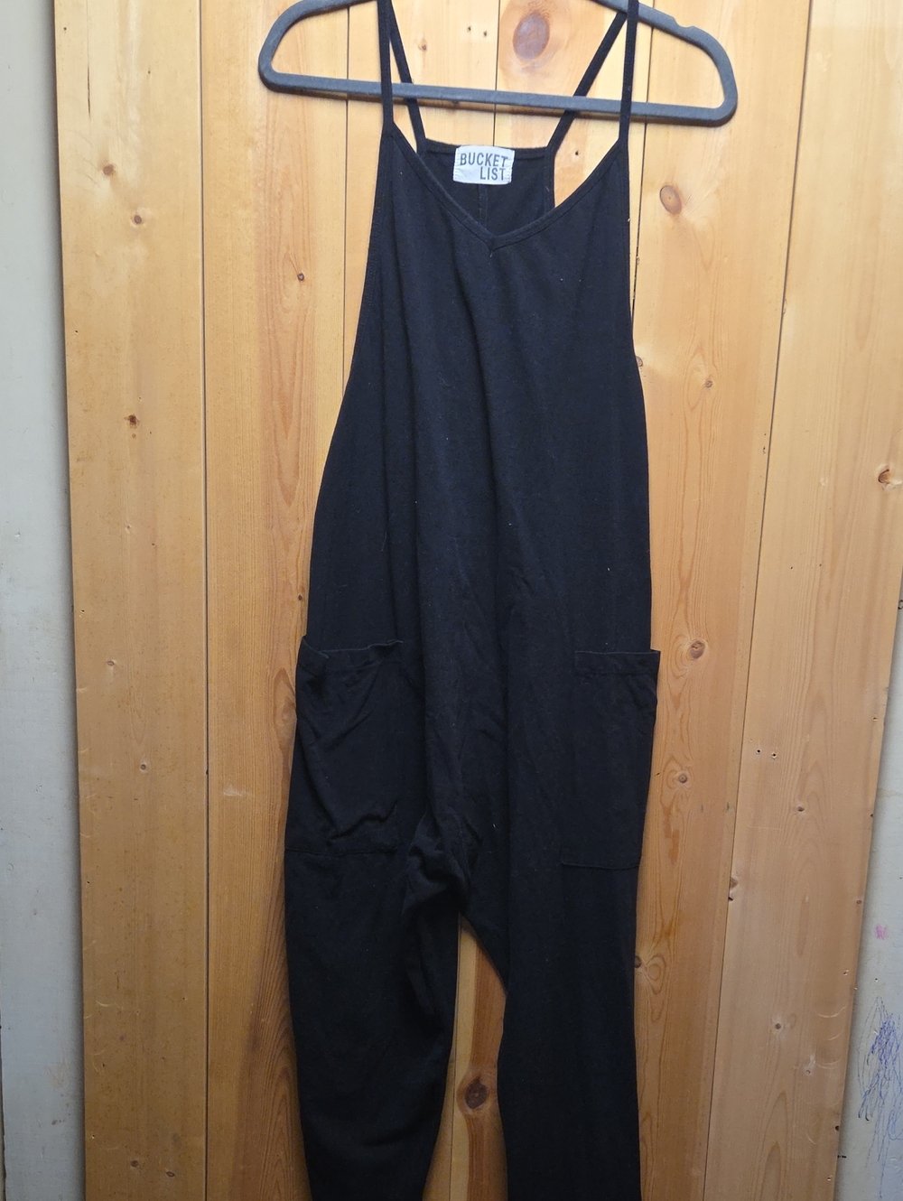 BUCKETLIST Black Strappy Pocket Jumpsuit